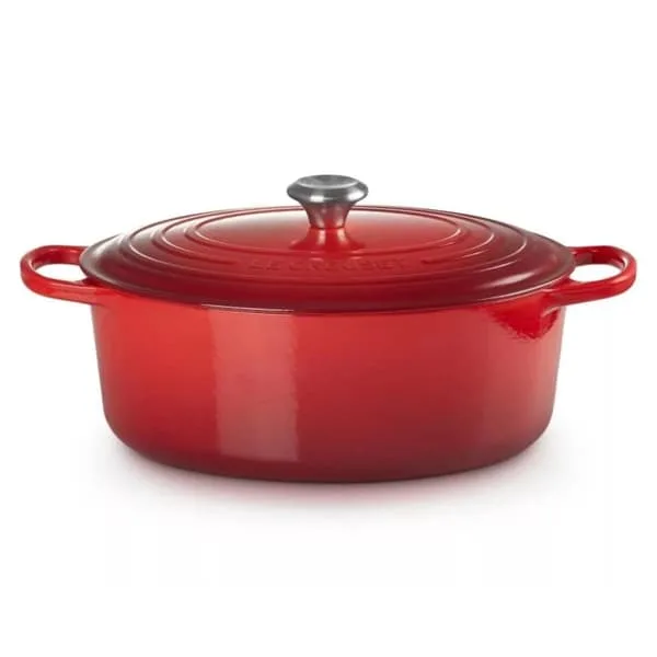 Le Creuset Signature oval gryta 33 cm / 7,5 l, orange-röd, A – som ny
