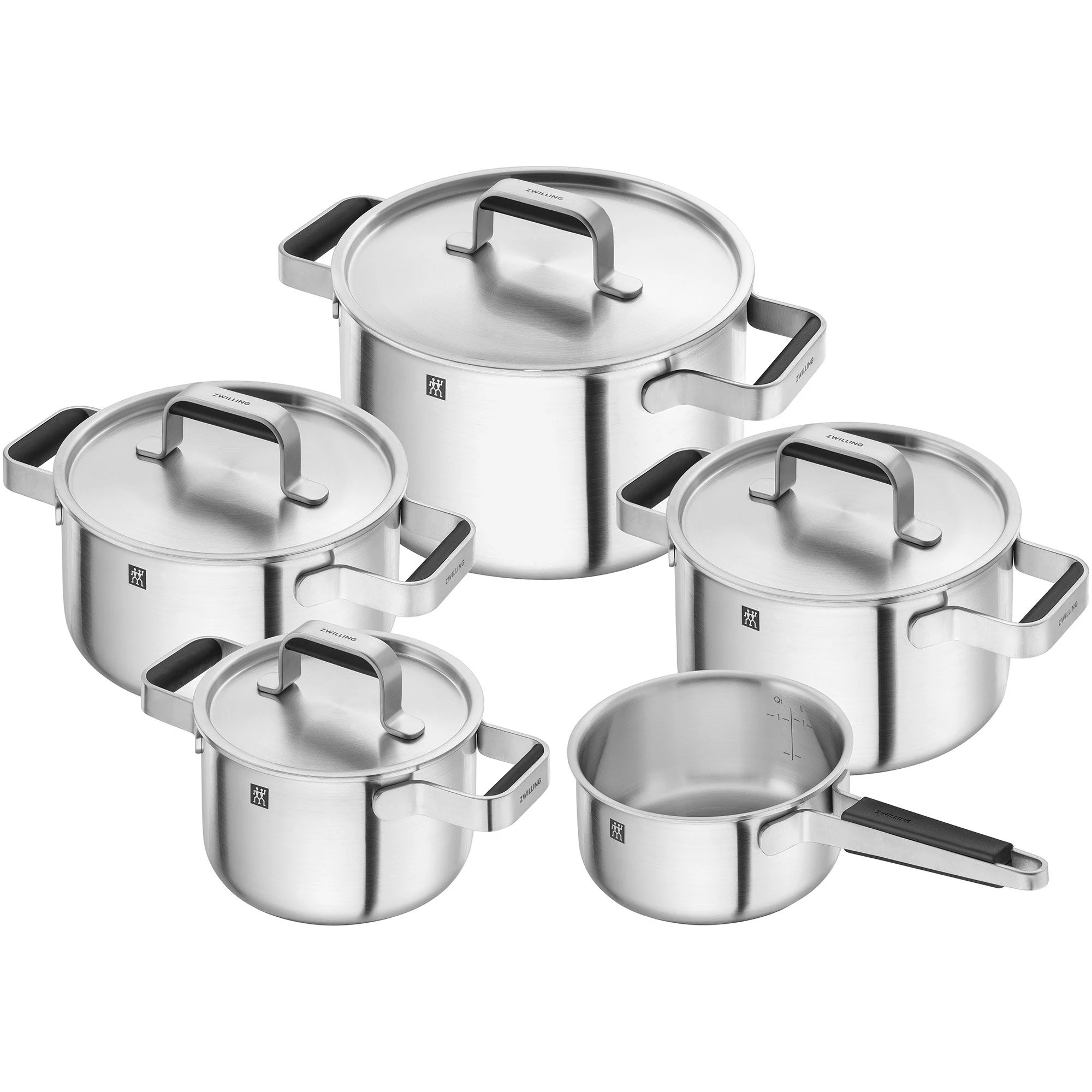 Zwilling Pure grytset 5 delar + 4 lock: 1,5 / 2 / 3 / 3,5 / 6 l